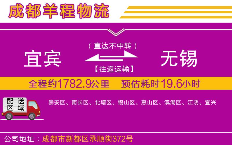 宜賓到無錫物流公司