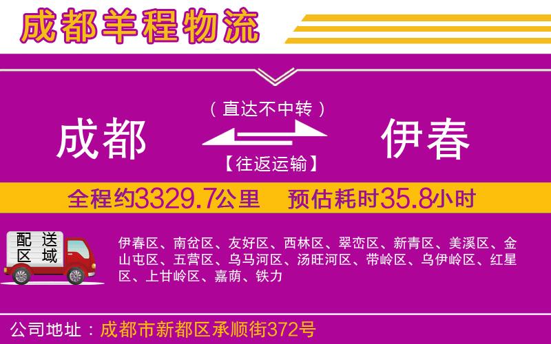 成都發(fā)伊春物流公司