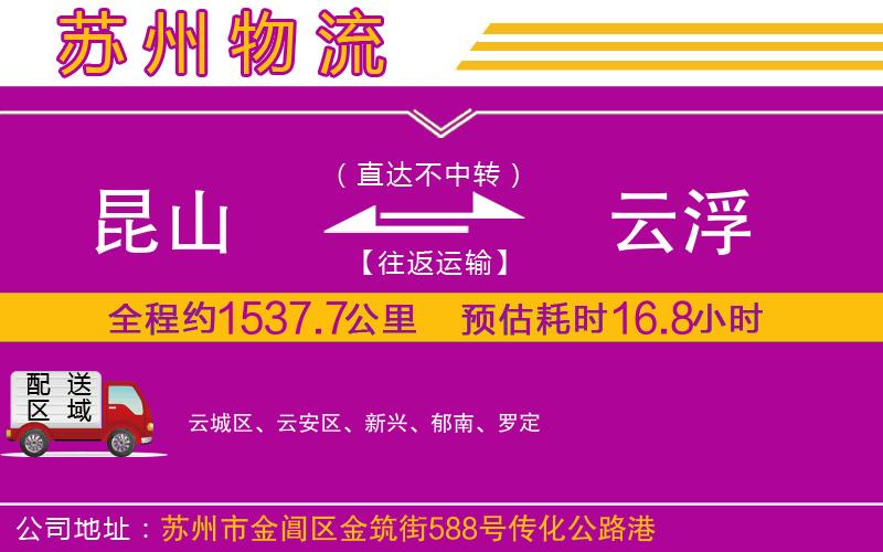 昆山到云浮物流公司