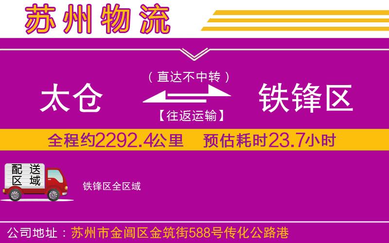 太倉(cāng)到鐵鋒區(qū)物流公司