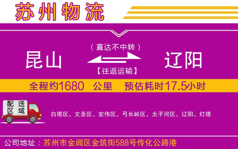 昆山到遼陽物流公司