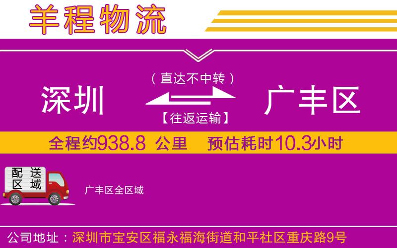 深圳到廣豐區(qū)貨運公司