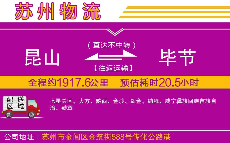 昆山到畢節(jié)物流公司