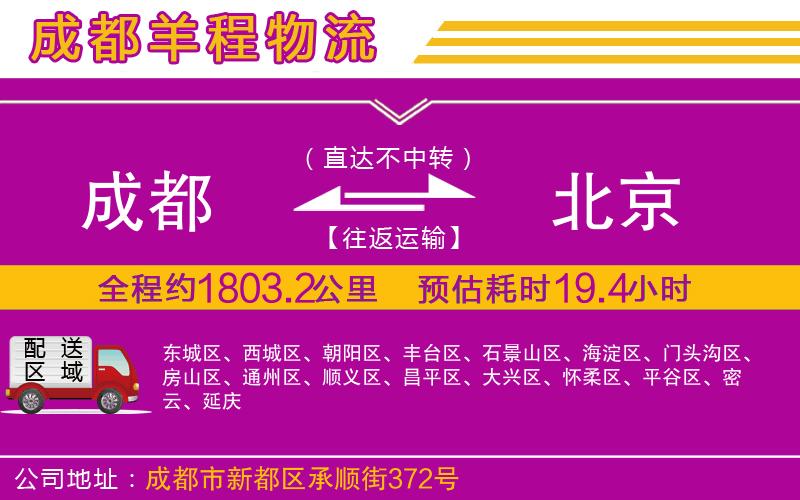 成都到北京貨運公司