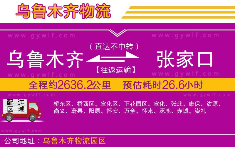 烏魯木齊到張家口物流公司