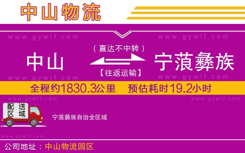 中山到寧蒗彝族自治物流公司