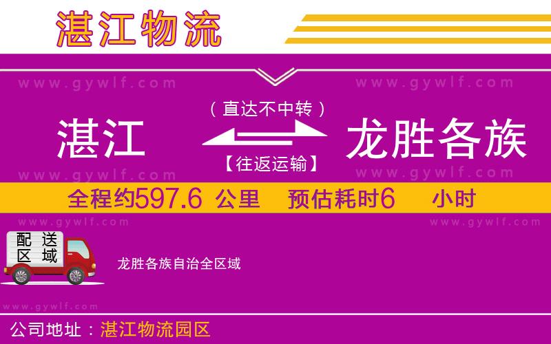 湛江到龍勝各族自治物流公司