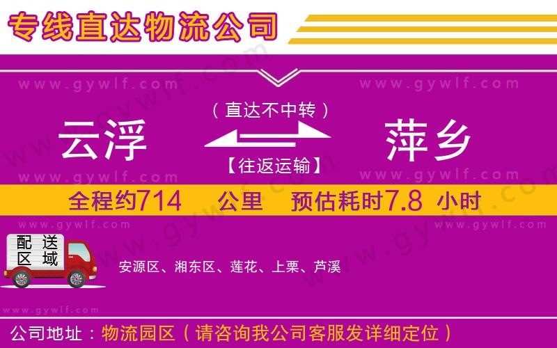 云浮到萍鄉(xiāng)物流公司