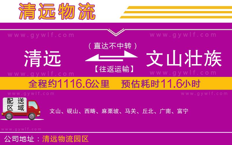 清遠(yuǎn)到文山壯族苗族自治州物流公司