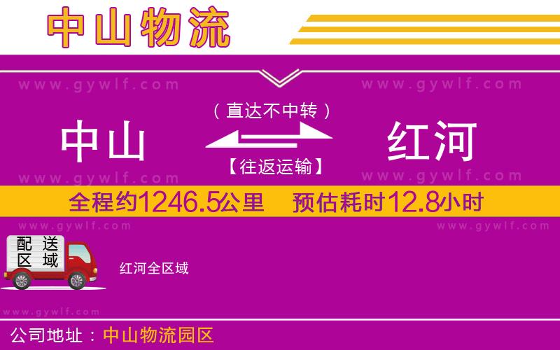 中山到紅河物流公司