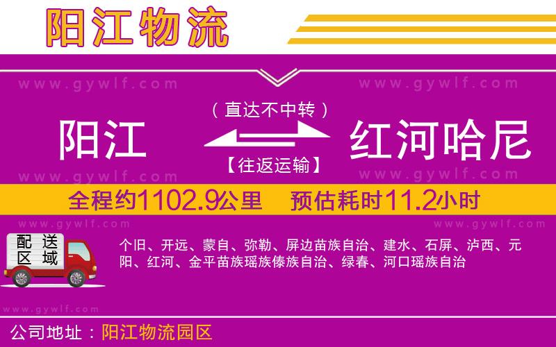 陽(yáng)江到紅河哈尼族彝族自治州物流公司