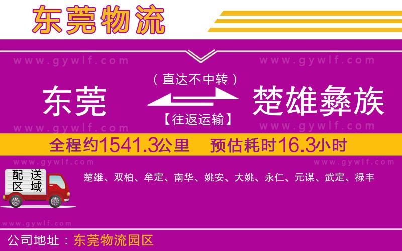 東莞到楚雄彝族自治州物流公司