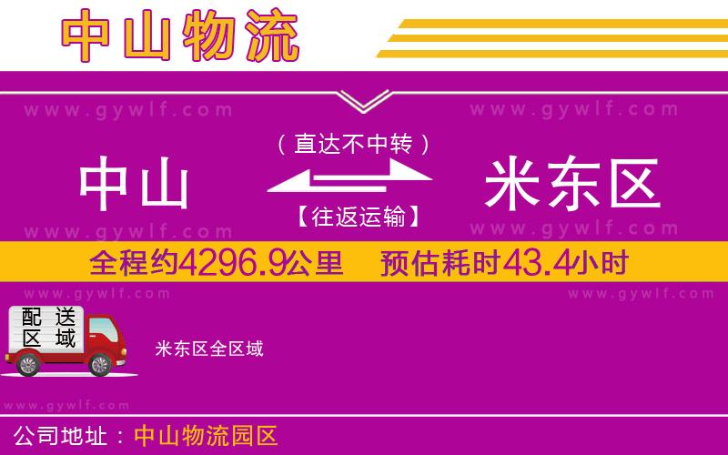 中山到米東區(qū)物流公司