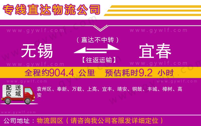 無(wú)錫到宜春物流公司