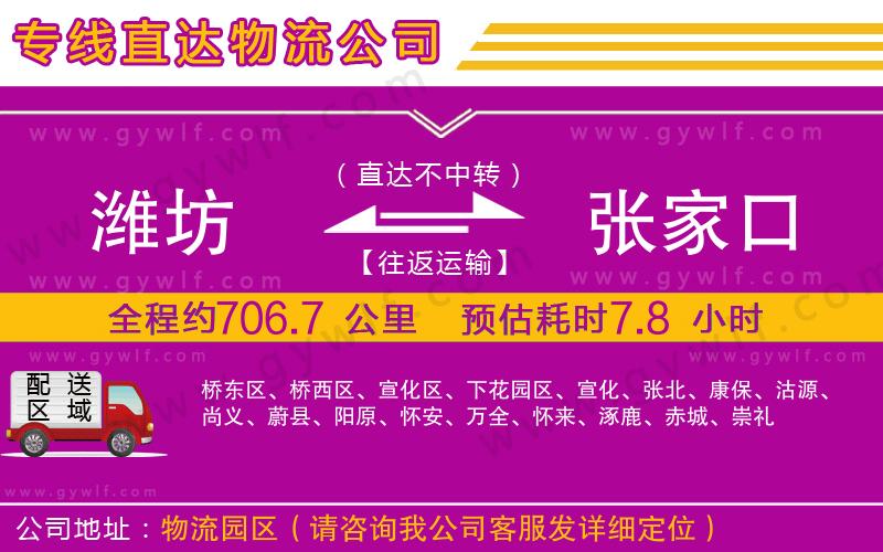 濰坊到張家口物流公司