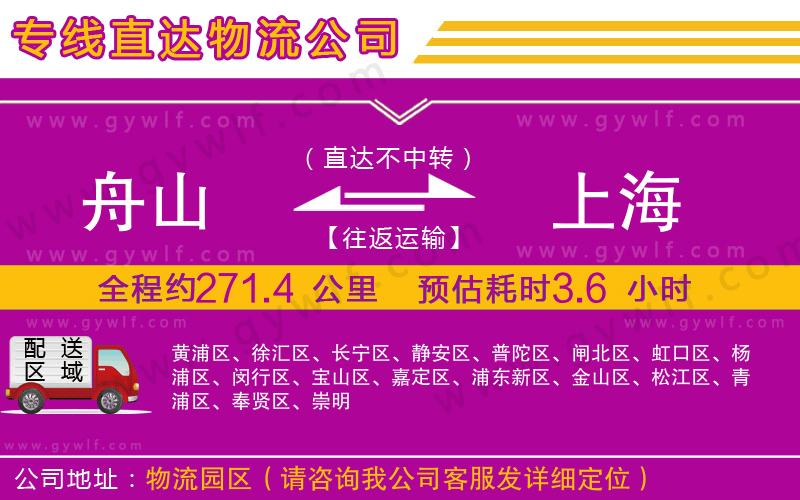舟山到上海物流公司