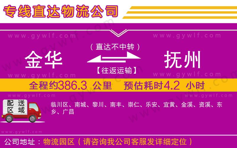 金華到撫州物流公司