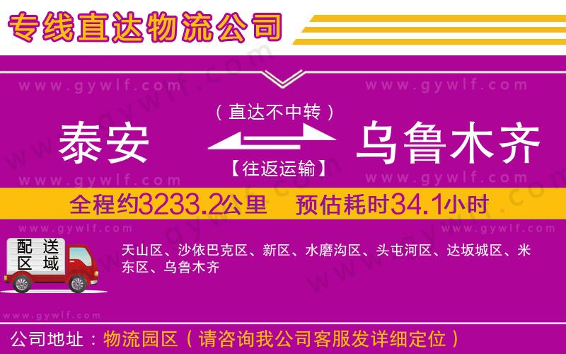 泰安到烏魯木齊物流公司