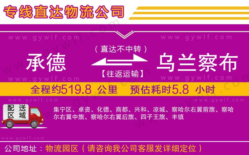 承德到烏蘭察布物流公司