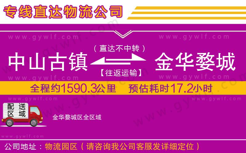 中山古鎮(zhèn)到金華婺城區(qū)物流公司