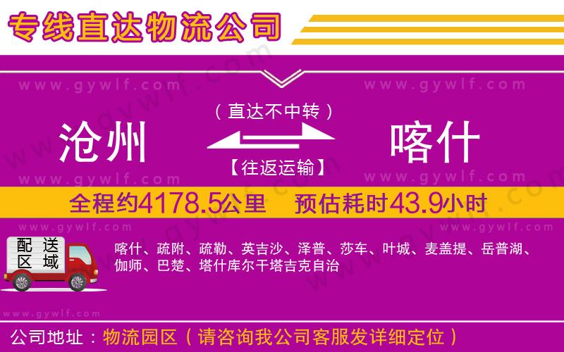 滄州到喀什物流公司