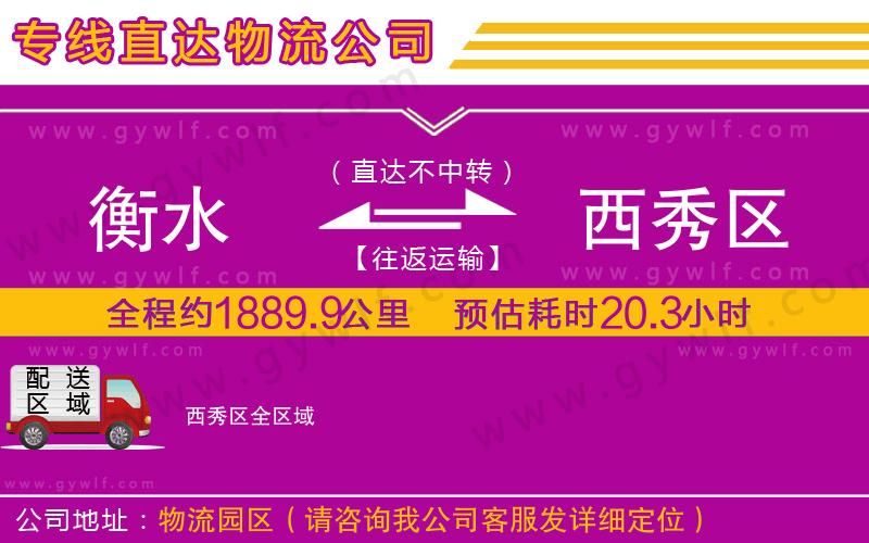 衡水到西秀區(qū)物流公司