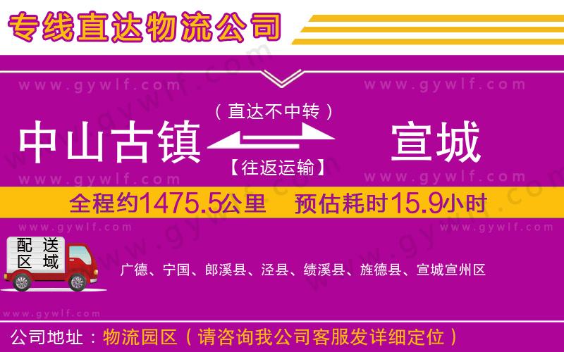 中山古鎮(zhèn)到宣城物流公司