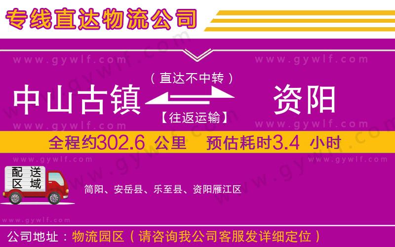 中山古鎮(zhèn)到資陽(yáng)物流公司