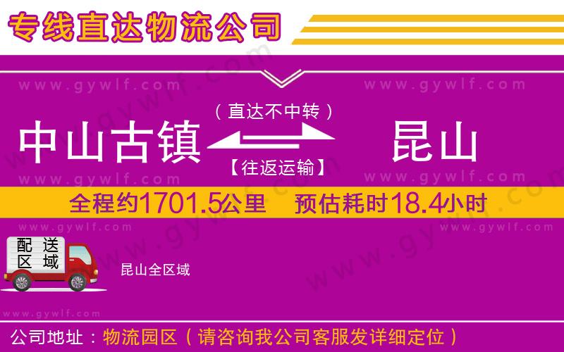 中山古鎮(zhèn)到昆山物流公司