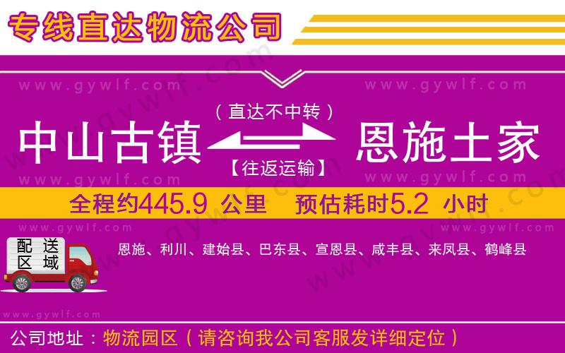 中山古鎮(zhèn)到恩施土家族苗族自治州物流公司