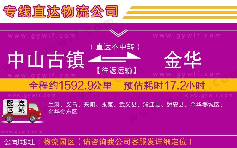 中山古鎮(zhèn)到金華物流公司