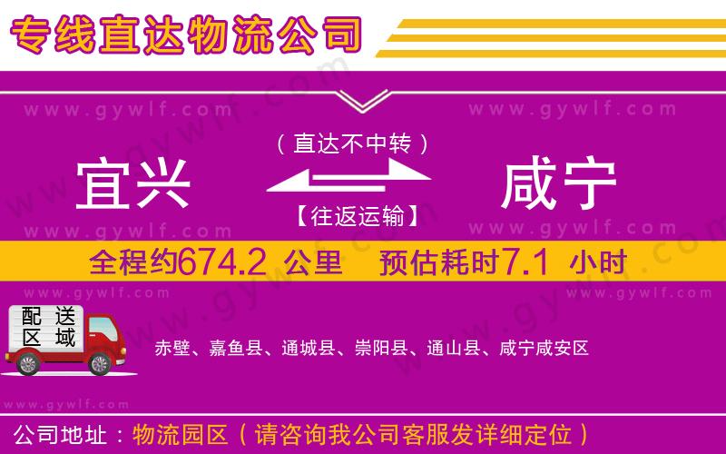 宜興到咸寧物流公司