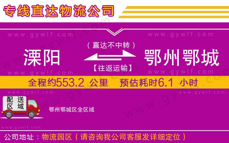 溧陽(yáng)到鄂州鄂城區(qū)物流公司