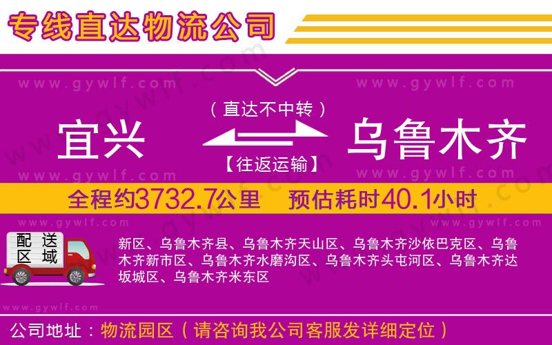 宜興到烏魯木齊物流公司