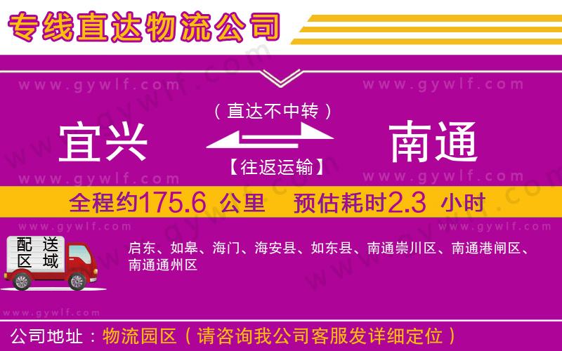 宜興到南通物流公司