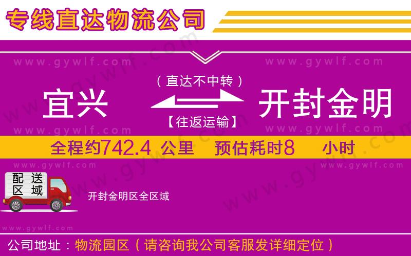 宜興到開封金明區(qū)物流公司