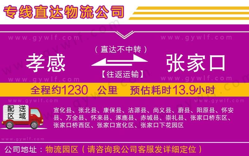 孝感到張家口物流公司