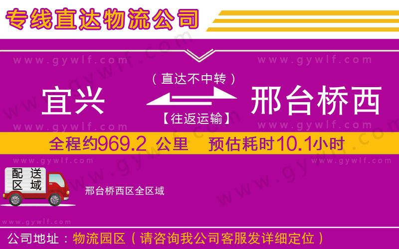 宜興到邢臺橋西區(qū)物流公司