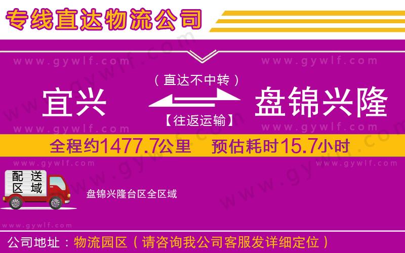 宜興到盤錦興隆臺區(qū)物流公司