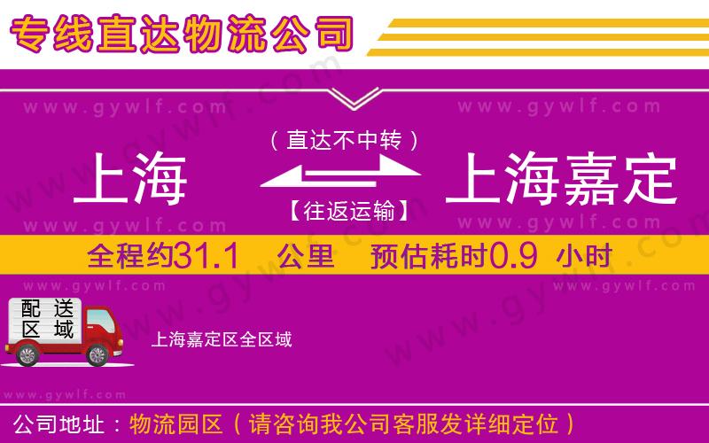 上海到上海嘉定區(qū)貨運專線