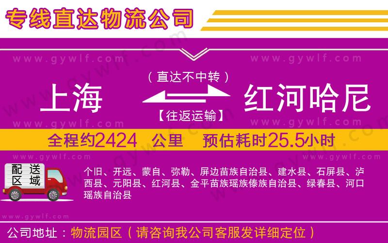 上海到紅河哈尼族彝族自治州貨運(yùn)專線
