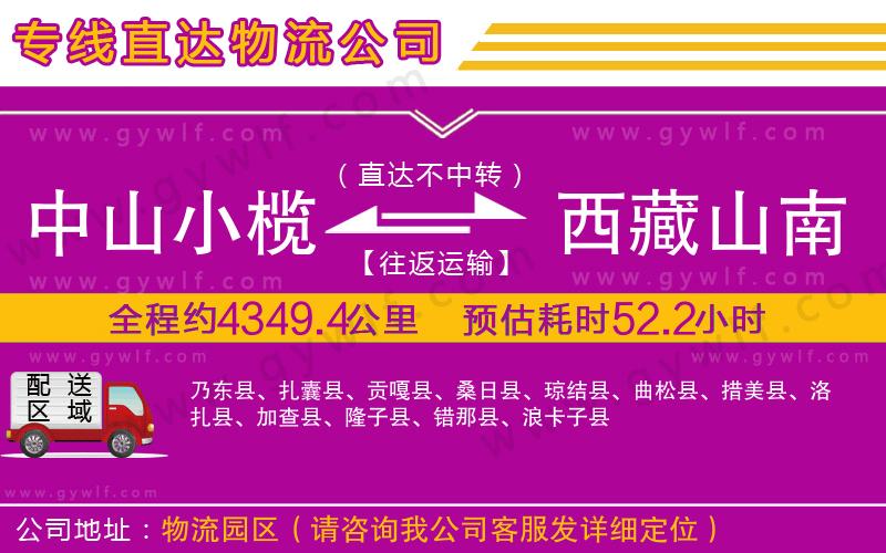 中山小欖到西藏山南地區(qū)物流公司