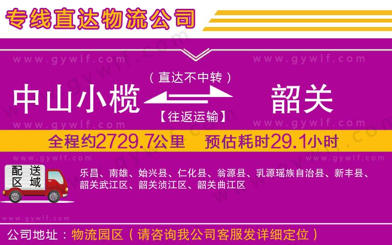 中山小欖到韶關(guān)物流公司