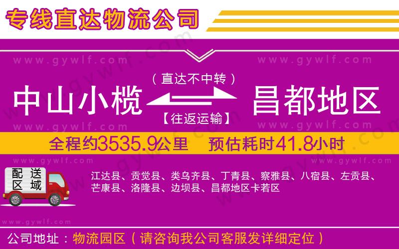 中山小欖到昌都地區(qū)物流公司