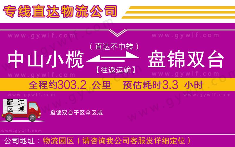 中山小欖到盤錦雙臺(tái)子區(qū)物流公司