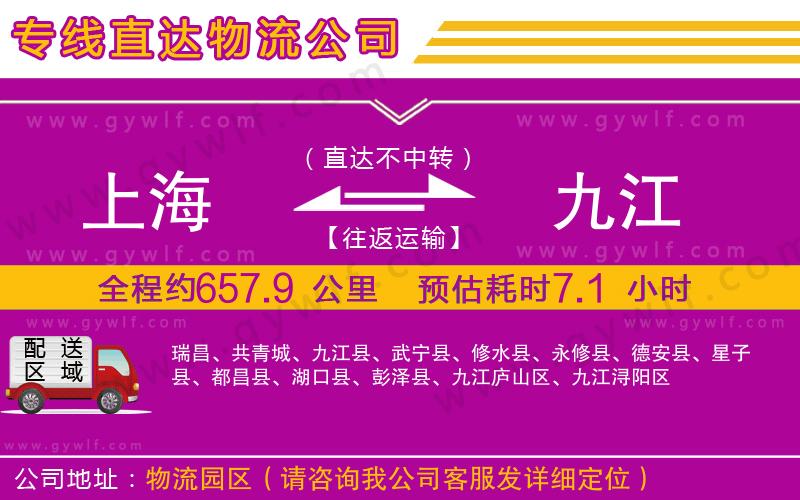 上海到九江物流專線