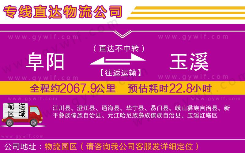 阜陽(yáng)到玉溪物流公司