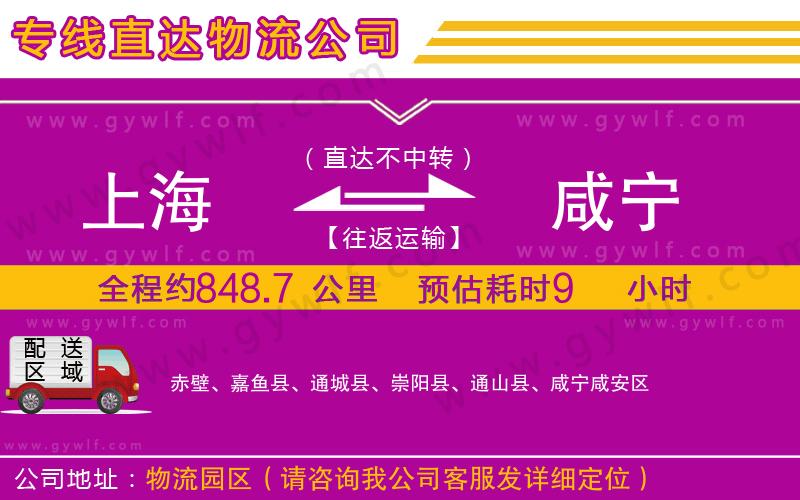 上海到咸寧物流專(zhuān)線