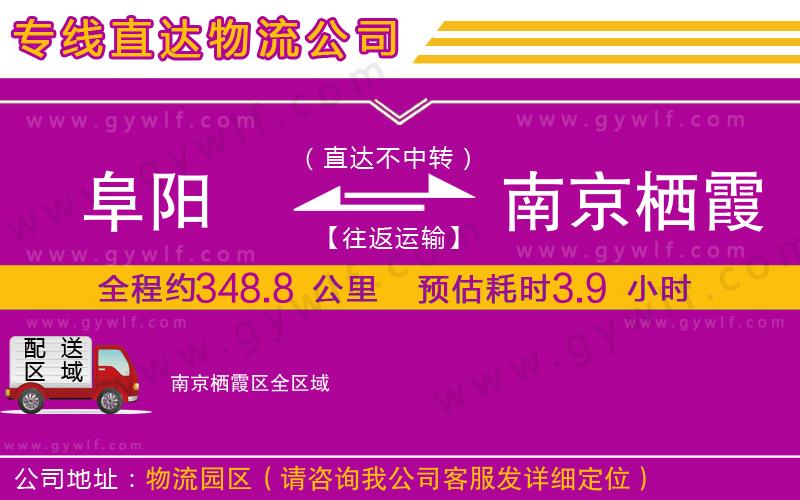 阜陽到南京棲霞區(qū)物流公司