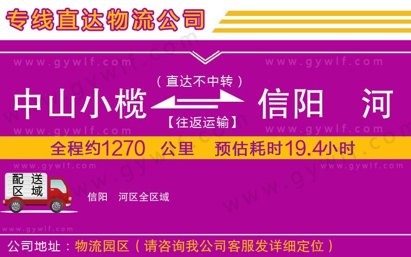 中山小欖到信陽(yáng)浉河區(qū)物流公司